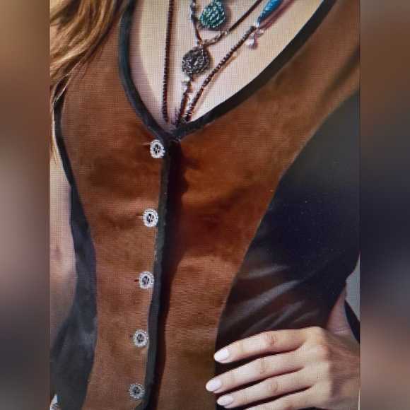 Womens Western Cowgirl Vest Button Front Size Large - Picture 2 of 3